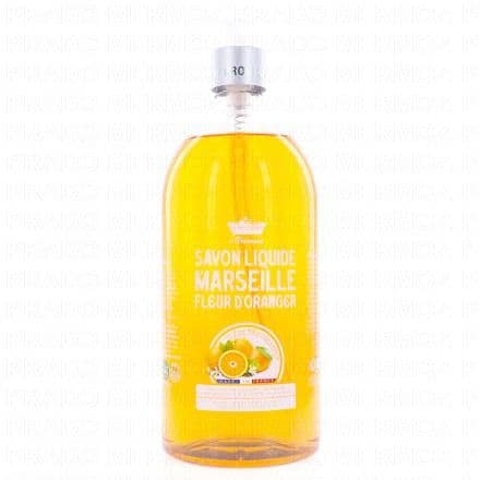 LES PETITS BAINS DE PROVENCE Savon liquide de Marseille parfum fleur d'oranger 1L